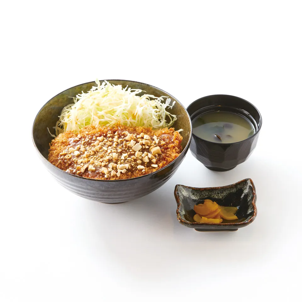 ゴマとナッツが香る龍王みそを使ったみそカツ丼 しじみのおみそ汁付き